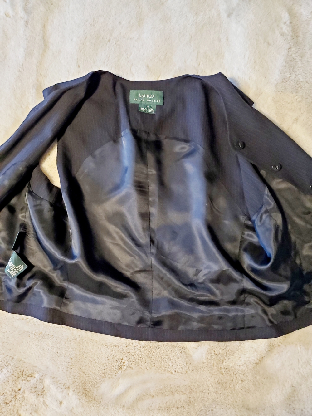 Lauren Ralph Lauren Vintage Y2K Black Pinstripe Vest 12 Equestrian Old Money - Picture 5 of 10